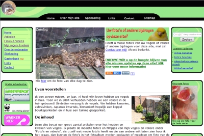 Oude website